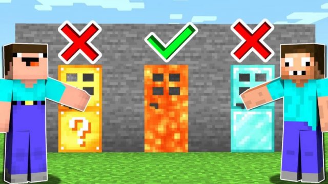 📹 НУБ И ПРО ВЫБИРАЮТ ПРАВИЛЬНУЮ ДВЕРЬ ЧЕЛЛЕНДЖ МАЙНКРАФТ ! НУБИК И ПРО В ТРОЛЛИНГ ЛОВУШКА MINECRAF