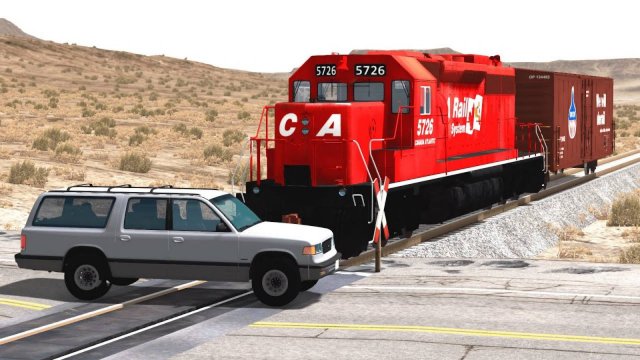Поезд vs Машина #2 - BeamNG.drive игра про машины