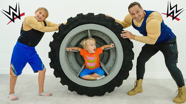 Влад и Ники хотят быть сильными как ЗВЕЗДЫ спорта! Видео для детей.