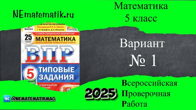ВПР по математике 5 класс. 1 вариант 2025. Разбор заданий