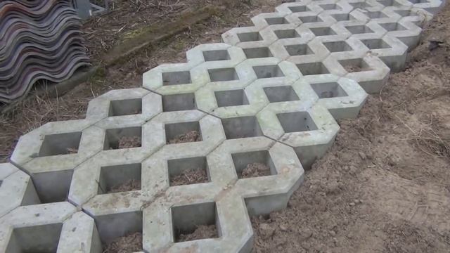часть 2. Экопарковка своими руками, форма травница, газонная решетка из бетона