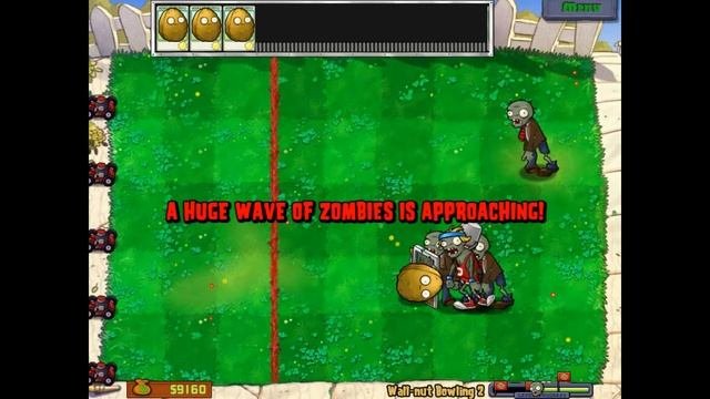 Let's play Plants vs. Zombies - Mini-game 18 - Wall-nut Bowling 2
