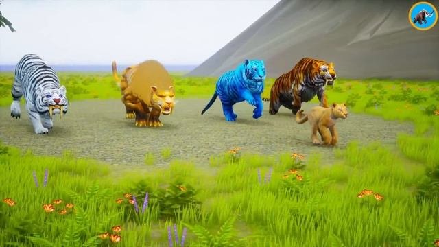 10 Zombie Bull Cow Elephant Gorilla vs 10 Giant Tiger Wolf T-rex Fight Cow Buffalo Saved By Mammoth