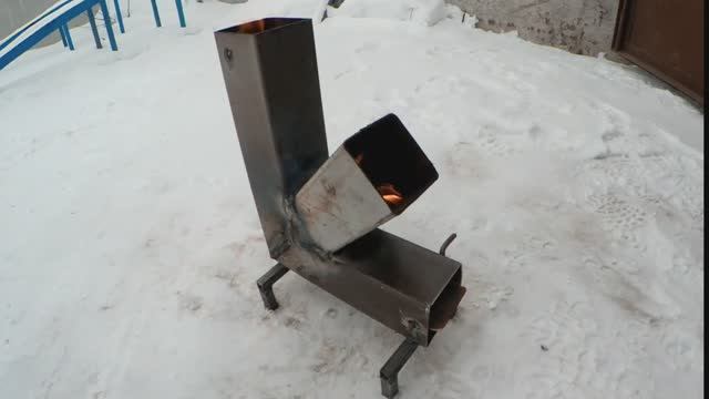 Походная печь из профильной трубы . Как сделать печь Ракету . сварной