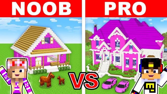 ДОМ НУБА ПРОТИВ ДОМ ПРО КАК ПОСТРОИТЬ ДОМ в МАЙНКРАФТ ДЕВУШКА ВИДЕО ТРОЛЛИНГ MINECRAFT Евгенбро
