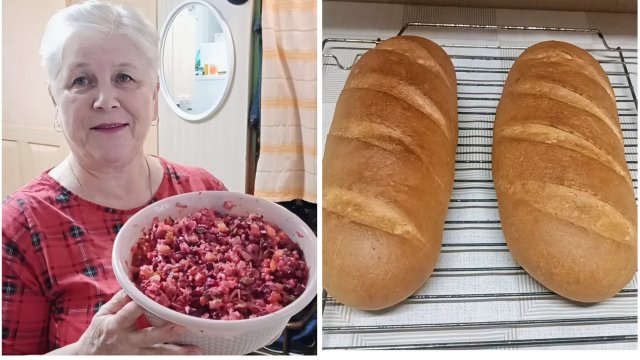 "Жизнь на пенсии".. Винегрет по заявке мужа. // Испекла батоны🥖🤗👍.