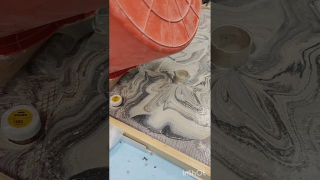 Столешница из арт бетона под мрамор с камнями, результат поразил! . Технология заливки столешницы.