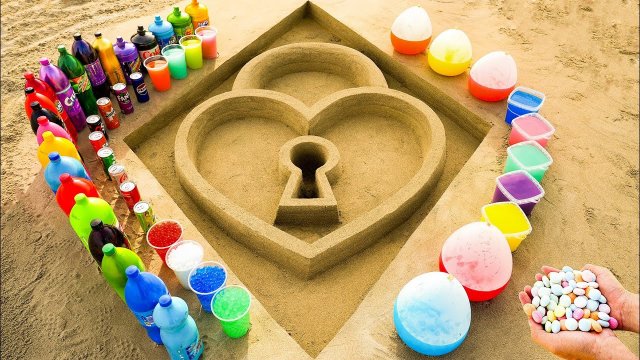 Как сделать Heart Lock с Orbeez, Coca Cola, Pepsi, Mtn Dew, Fanta, Mentos и популярными газированным