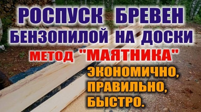 БЫСТРЫЙ РАСПИЛ БРЕВЕН НА ДОСКИ В ЛЕСУ. Как маленькой пилой с короткой шиной ровно распилить бревна.