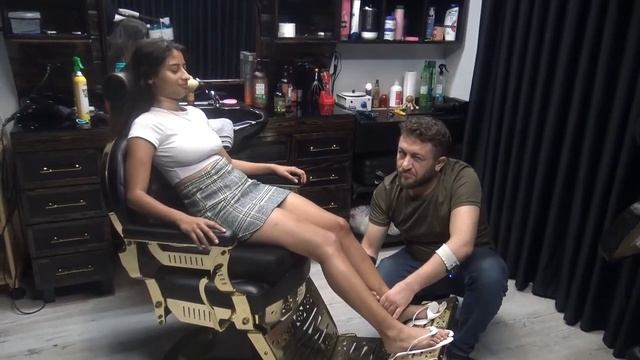 DEEP RELAXING LADY BELLY AND CHEST MASSAGE CRACKS ASMR head,face,back,foot,hip,armpit massage
