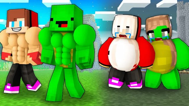 Сильные парни против девчонок толстушек Майнкрафт мультфильм