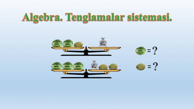 Algebra.  Tenglamalar sistemasi.