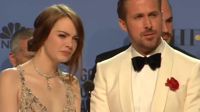 Brad Pitt is greeted with applause while Ryan Gosling and Sofia Vergara