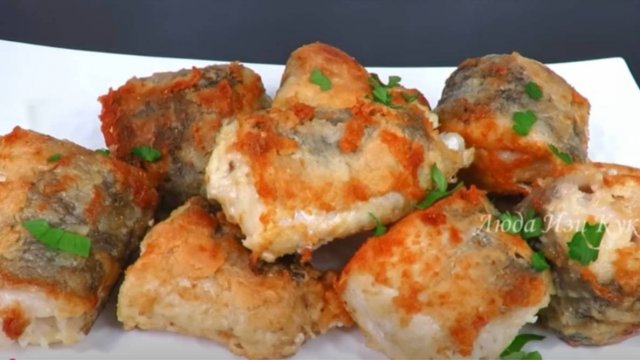 Сочный  жареный хек