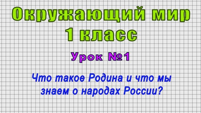 Окружающий мир 1 класс (Урок№1 - Что такое Родина и что мы знаем о народах России?)