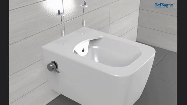 Установка подвесного унитаза с функцией биде и смесителем BelBagno UNO и DUE