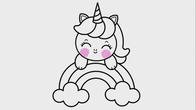 КАК ЛЕГКО НАРИСОВАТЬ ЕДИНОРОГА с РАДУГОЙ