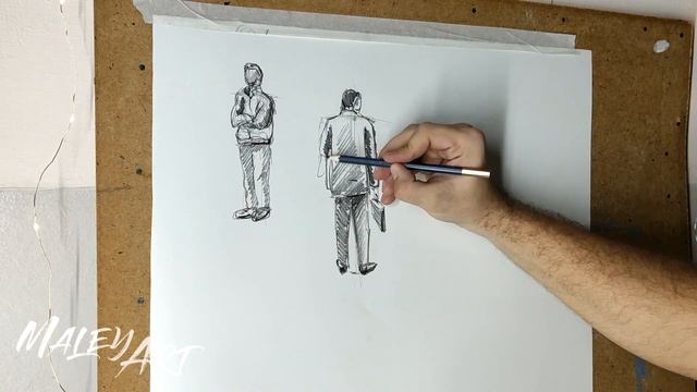 Как нарисовать ЧЕЛОВЕКА простым карандашом? Наброски людей