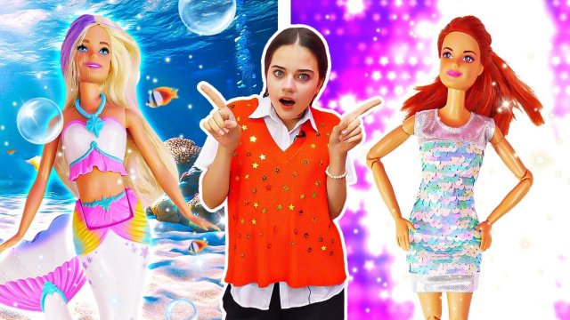 Русалка учится ходить!  Волшебное превращение и дискотека! Видео для детей и куклы для девочек