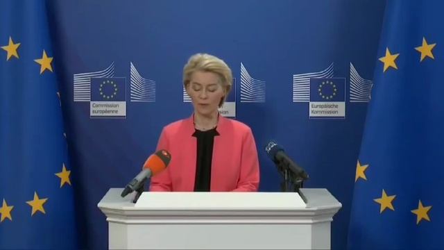 Урсула что-то грустная после введения 20% тарифов на все европейские товары со стороны США.