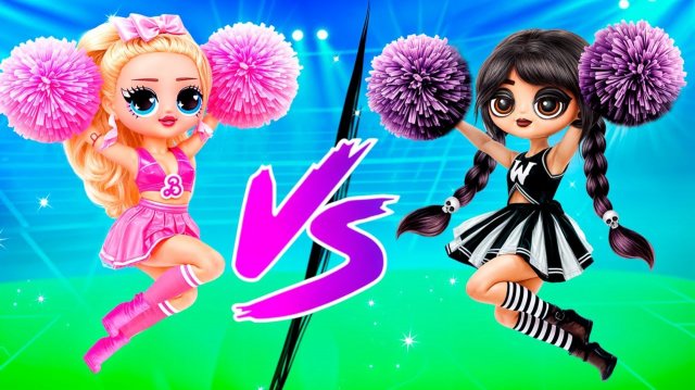 Барби VS Уэнсдей Аддамс: на Турнире Чирлидерш! Поделки Для Кукол LOL!