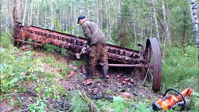 Как она сюда попала? Сеялка в лесу! Лесной оффроад.