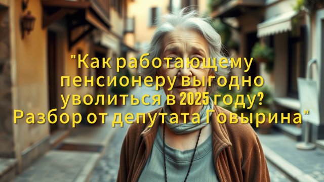Как работающему пенсионеру выгодно уволиться в 2025 году? Разбор от депутата Говырина