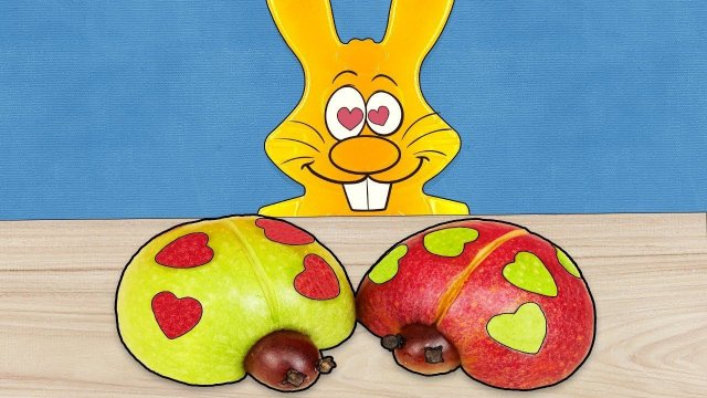БОЖЬИ КОРОВКИ ИЗ ЯБЛОК ДЛЯ ЖЕЛЕЙНОГО ЗАЙЦА ХАРИТОНА