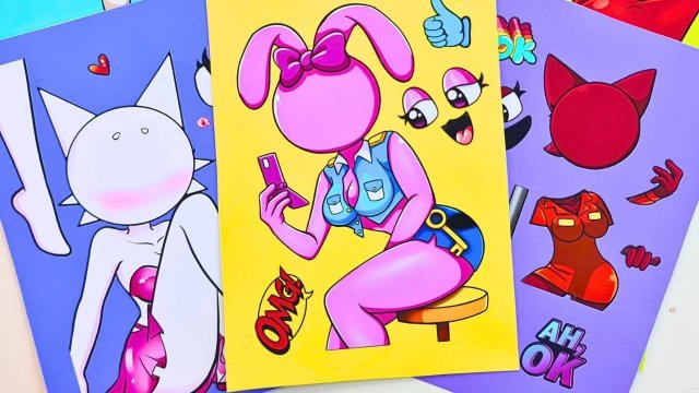 Книга с наклейками Sprunki Sinner Edition с модом Полицейские Пинки и заключенный Мруна