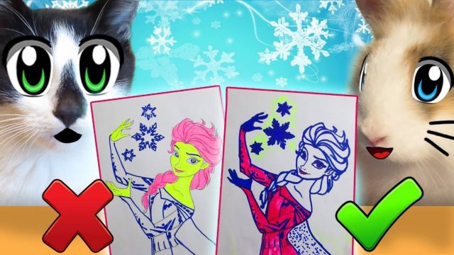КОТ МАЛЫШ и КРОЛИК БАФФИ 3 МАРКЕРА ЧЕЛЛЕНДЖ! ЭЛЬЗА ХОЛОДНОЕ СЕРДЦЕ и КУКЛЫ ЛОЛ!  А ну-ка давай-ка