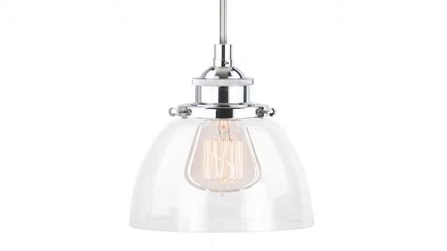 Linea di Liara Ariella Casella Clear Glass One Light Stem Hung Pendant Lamp