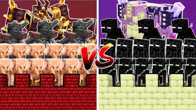 НИЖНИЙ ЗАМОК против ВЕРХНЕГО ЗАМКА Майнкрафт битва мобов, МОДЫ
