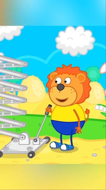 Львенок застрял на дереве🦁🚒