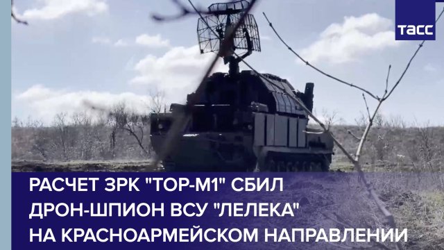 Расчет ЗРК "ТОР-М1" сбил дрон-шпион ВСУ "Лелека" на красноармейском направлении
