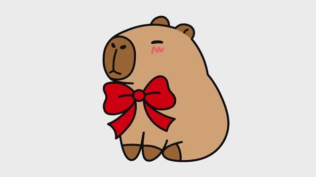 Как нарисовать симпатичную Капибару с бантом