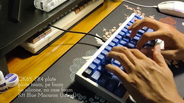 QK65 | FR4 | ASMR Typing Sound | Ktt Blue Macaron