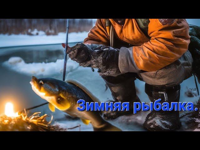 На озеро за окунями.Зимняя рыбалка.