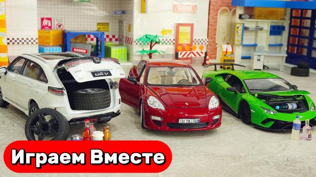 Машинки мультики 🚗 3 гоночные машинки + мощный грузовик на пульте управления ! 🚛