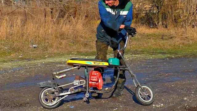 ✅Зверский мопед из Бензопилы 🚀 удивил не по детски 😨Снего-Мопед своими руками