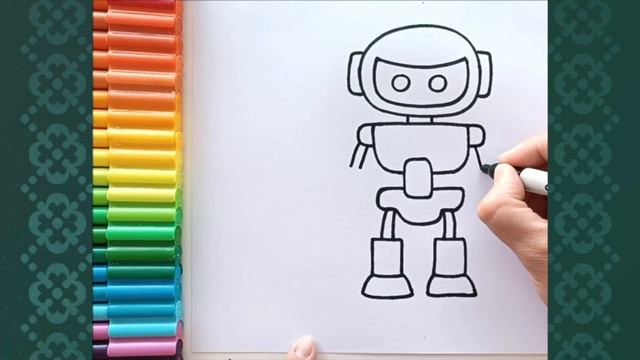 Как легко нарисовать Робота Детям