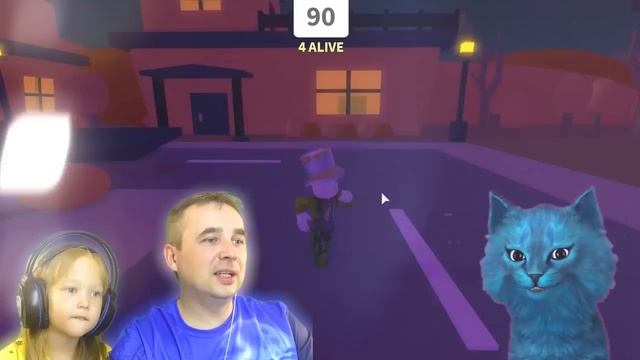 ЕШЬ или УМРИ безумная ПОГОНЯ от САМОГО ТОЛСТОГО! ПАПА ДОЧКА и КОТЁНОК ЛАЙК спасаются в EAT or DIE