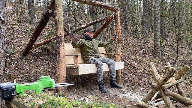 Строительства лесного хутора в глухом лесу _ дружба с диким кабаном .