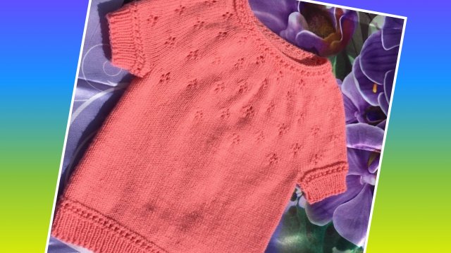Детская кофточка спицами на круглой кокетке🧶 Часть 1