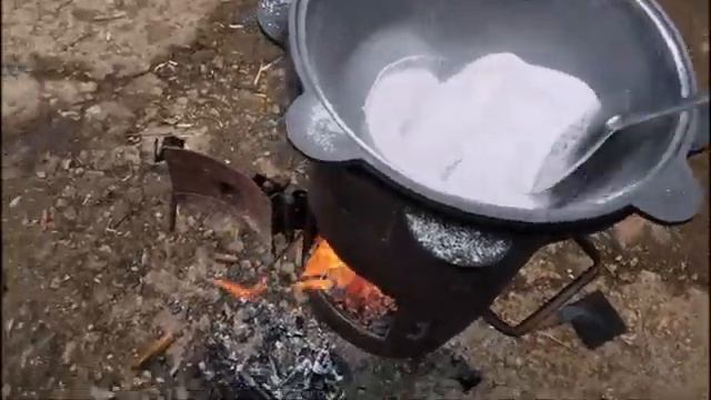 как обжечь чугунный казан