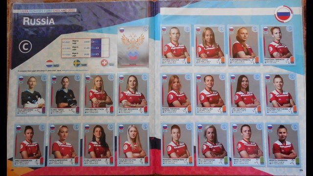 Panini Women's EURO EURO2022 England Sticker Album from Russia.