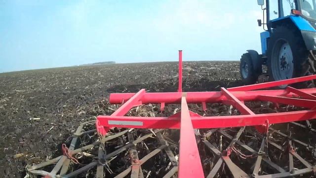 Боронование 2018, мтз 82.1 самодельная сцепка борон 2