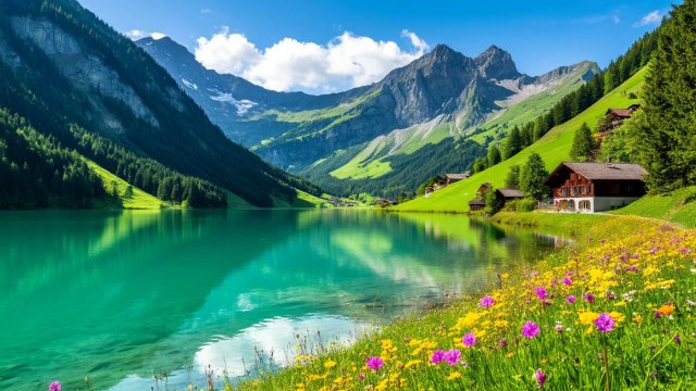 Самые красивые деревни Швейцарии. Прогулка по сельской месности, погружения в волшебство природы 4K