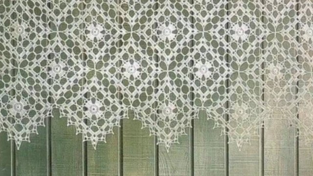 ВЯЗАНИЕ ПОЛОВИНЫ МОТИВА АЖУРНОЙ ЗАНАВЕСКИ КРЮЧКОМ