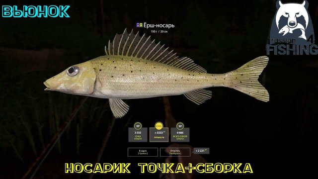 Русская рыбалка 4. Вьюнок Ёрш носарь точка+сборка.
