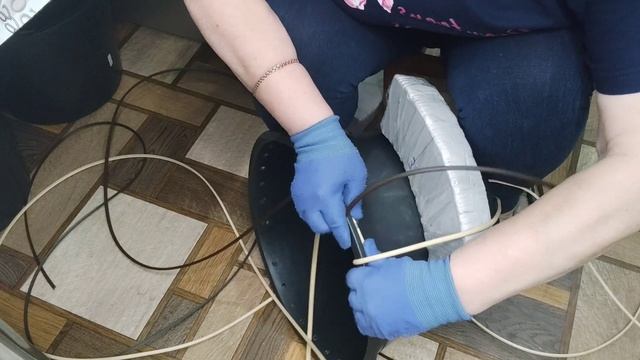 Кашпо из ротанга методом осьминожка